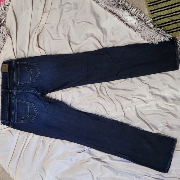 American Eagle Dark Wash Straight Leg Jeans 0S - Picture 11 of 11